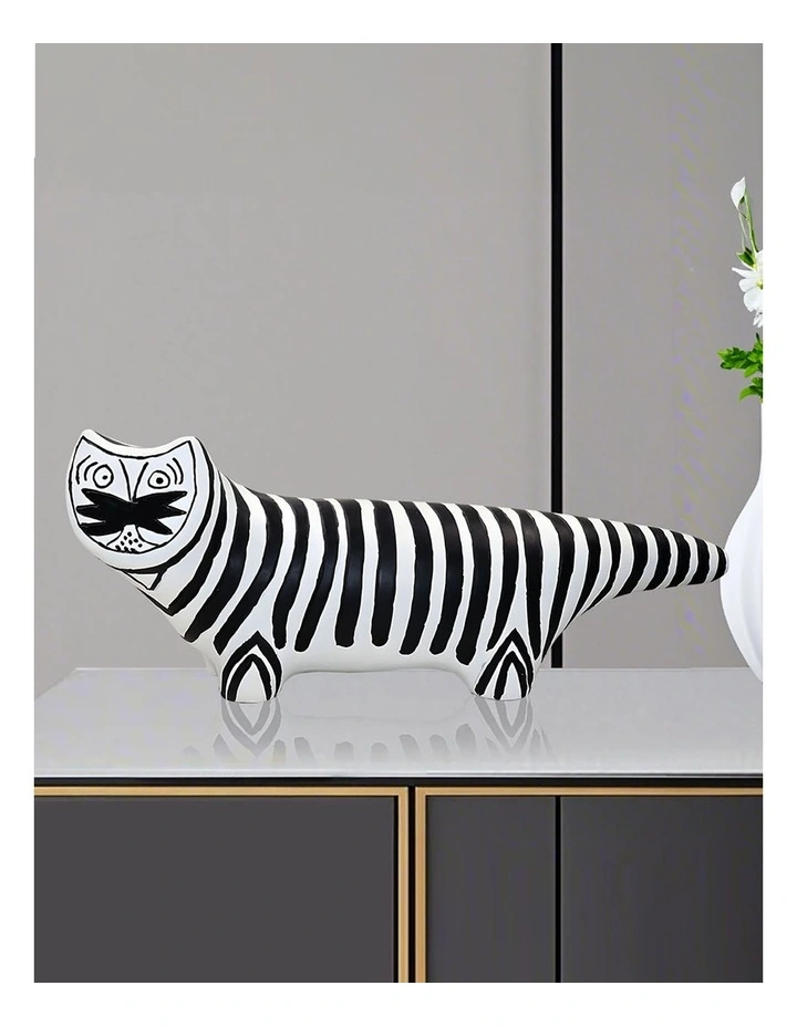 Elongated Striped Resin Sculpture in Multi image 2