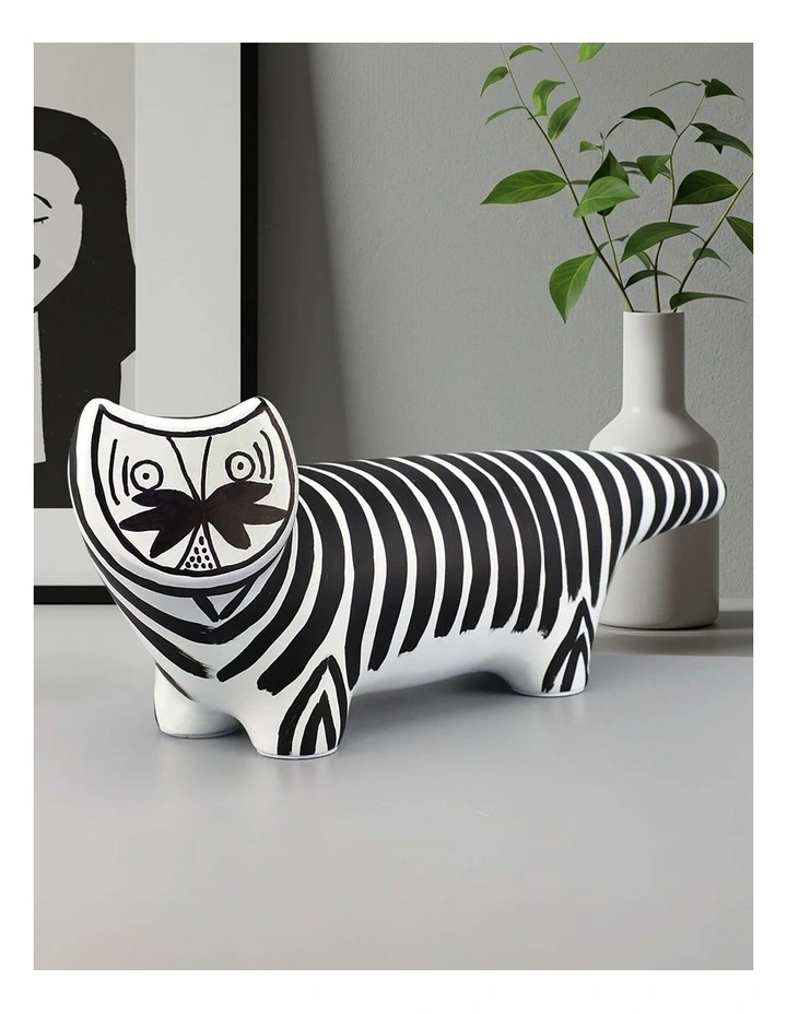 Elongated Striped Resin Sculpture in Multi image 3