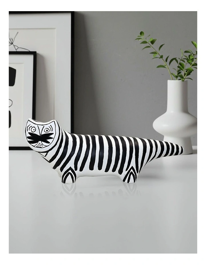 Elongated Striped Resin Sculpture in Multi image 4