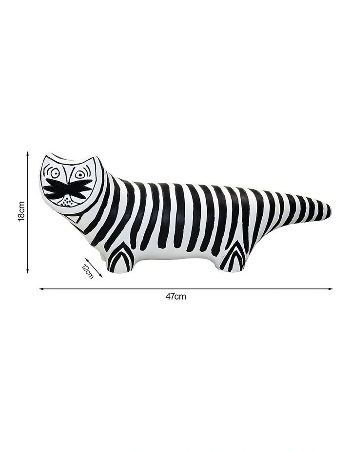 Elongated Striped Resin Sculpture in Multi image 5