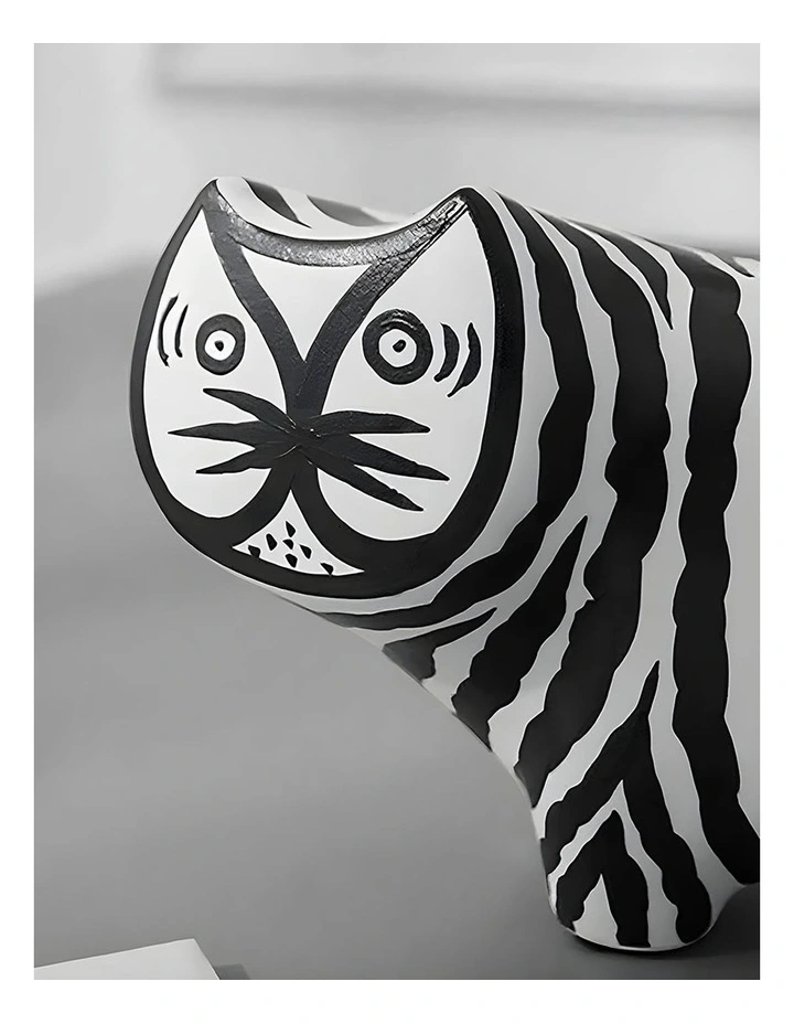 Elongated Striped Resin Sculpture in Multi image 7