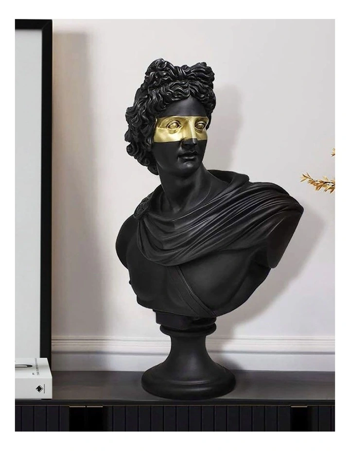 Classical Bust Resin Sculpture 40cm in Black image 2