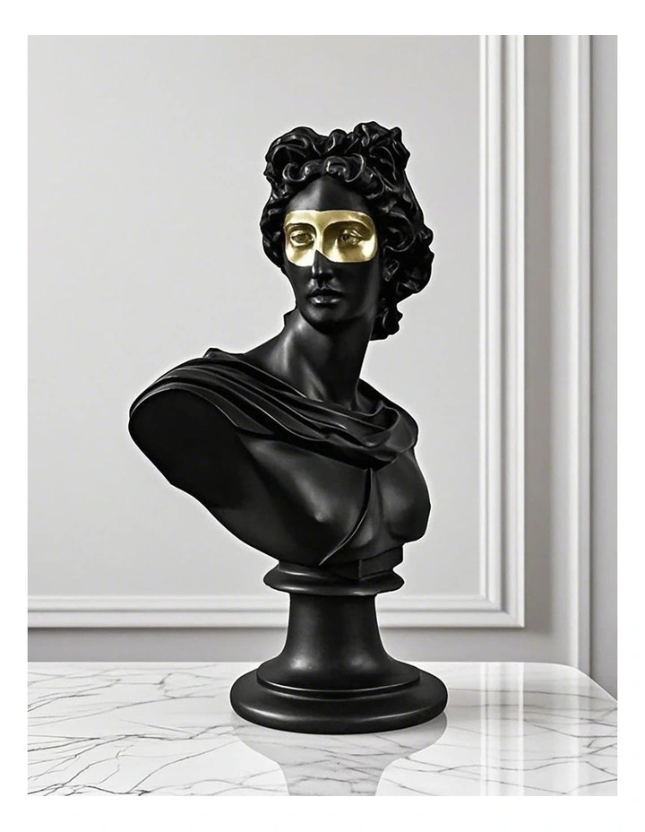 Classical Bust Resin Sculpture 40cm in Black image 3