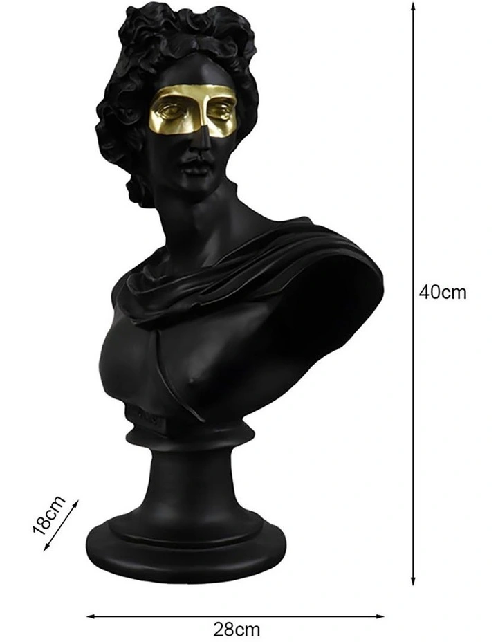 Classical Bust Resin Sculpture 40cm in Black image 5