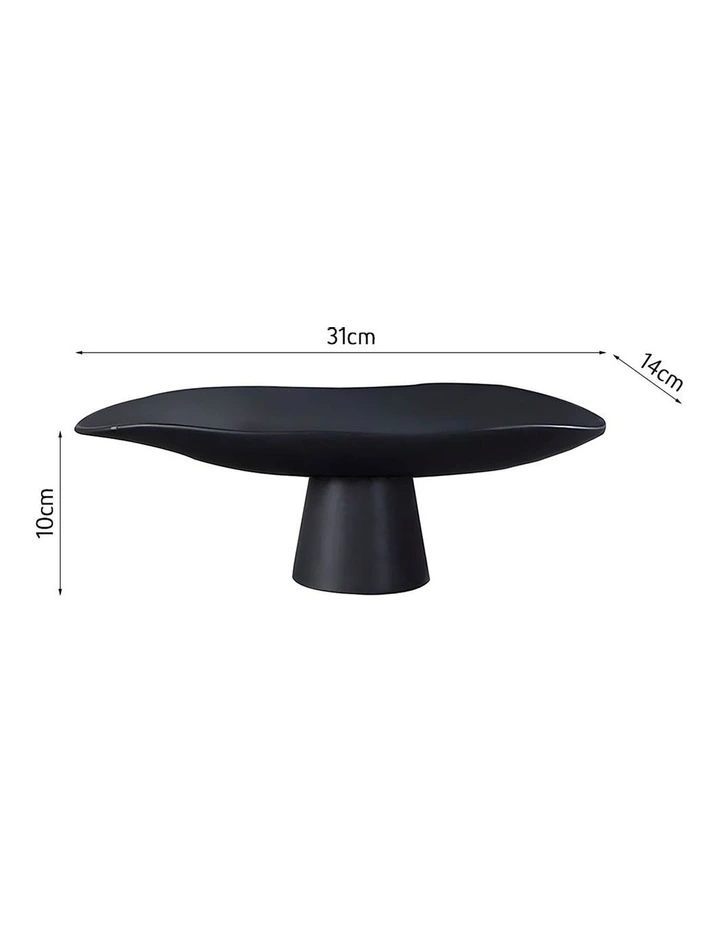 Ceramic Decorative Plate on Pedestal Stand in Black image 6