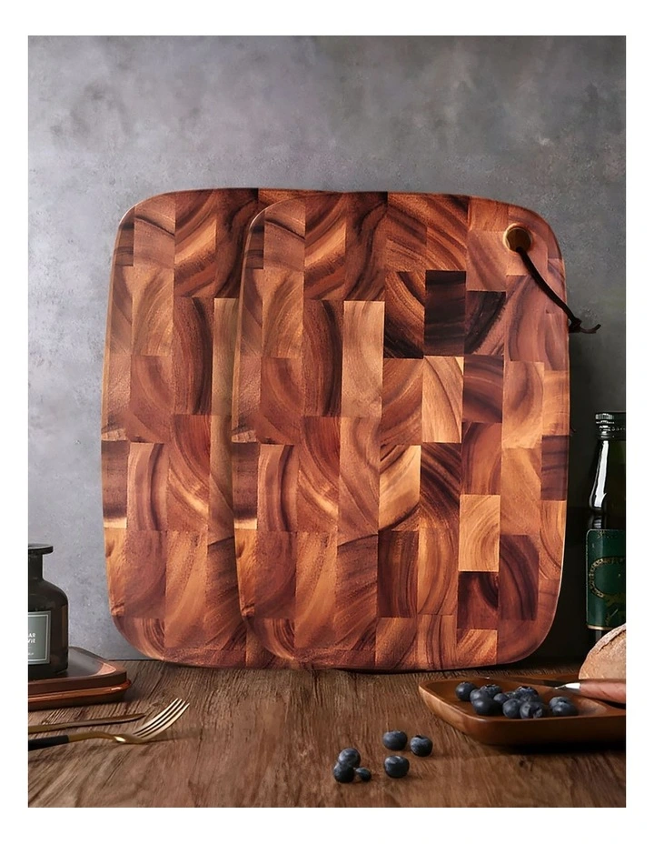 Acacia Wood Chopping Board 32x22x2.5cm in Brown image 6