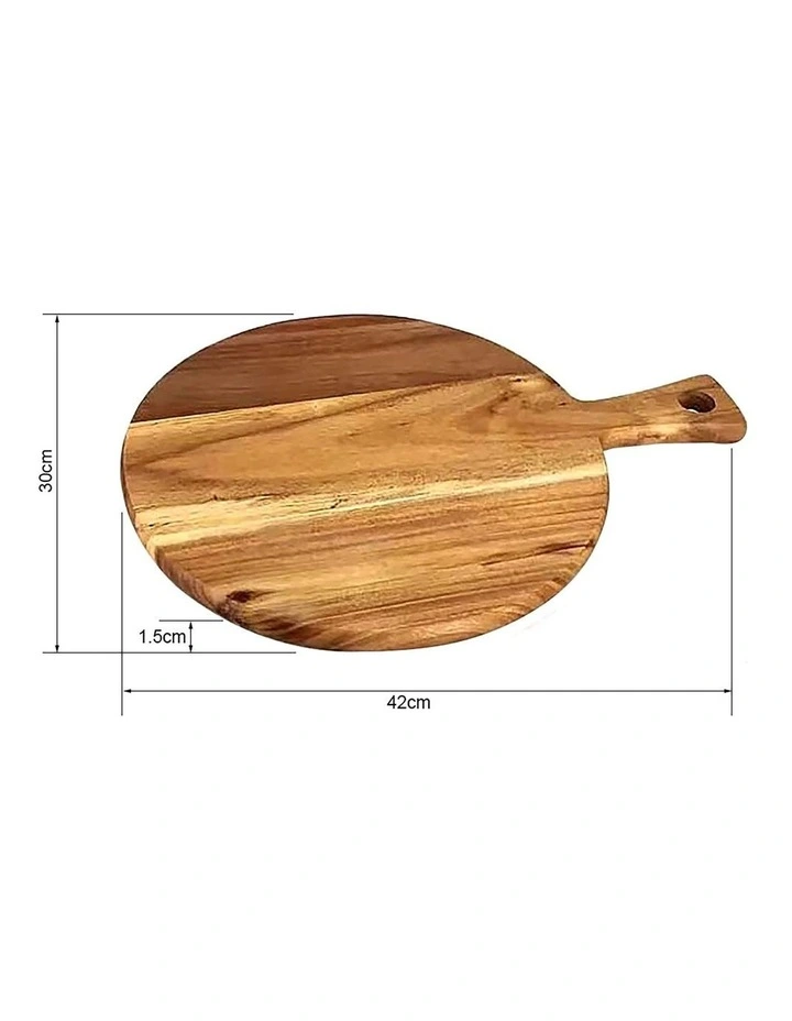 Acacia Round Wooden Cutting Board 42x30cm in Brown image 5
