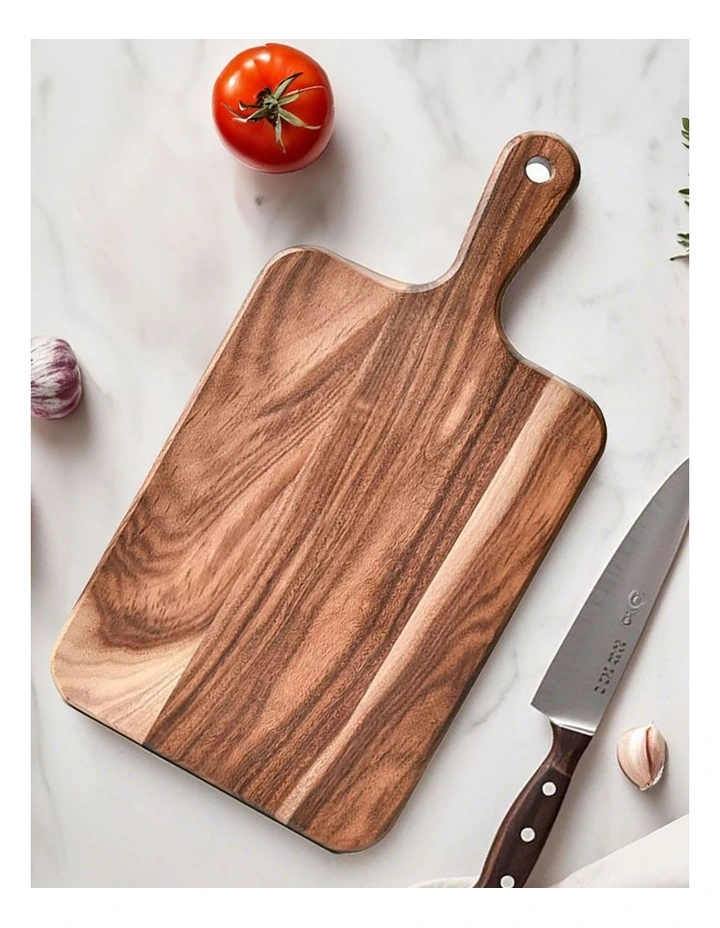 Acacia Wooden Cutting Board 32x17.5x1.5cm in Natural image 4