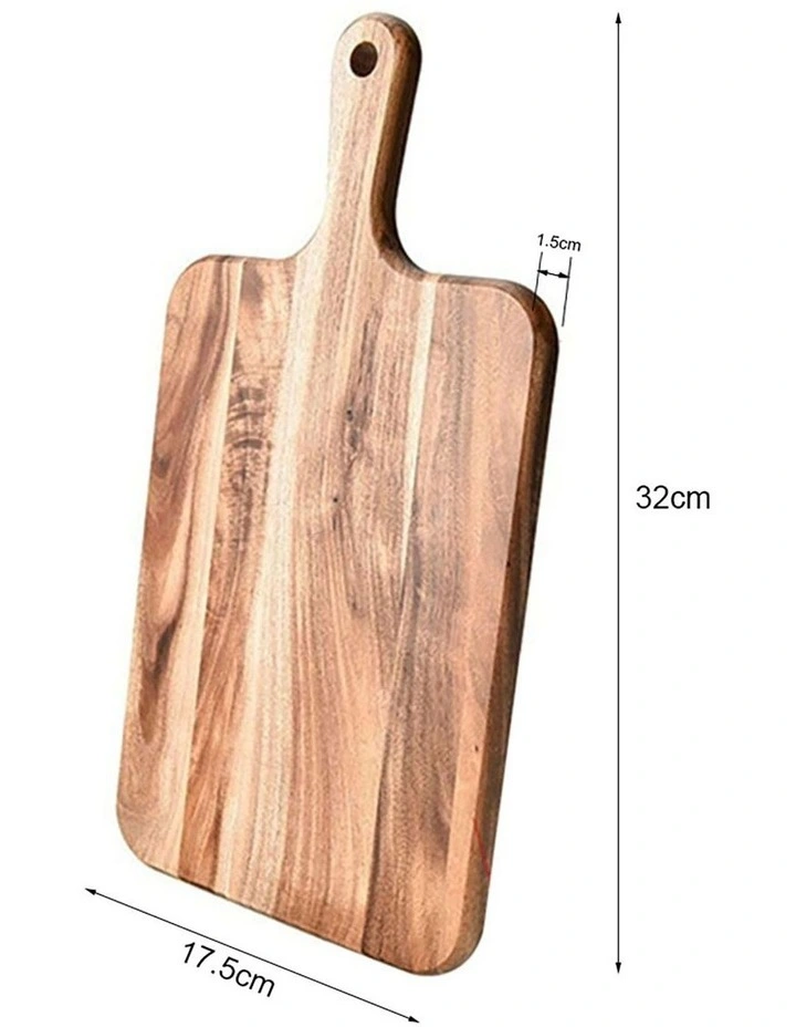 Acacia Wooden Cutting Board 32x17.5x1.5cm in Natural image 5