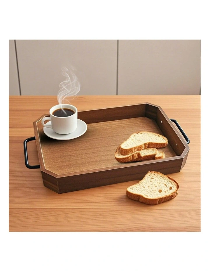 Paulownia Wood Serving Tray 28.3x20.1x5cm in Brown image 3