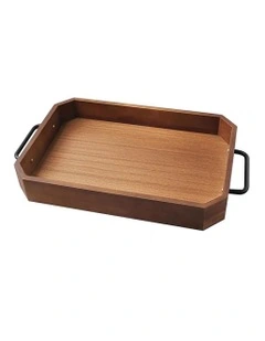 Paulownia Wood Serving Tray 33.8x23x5cm in Brown