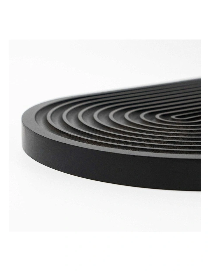 Premium Beech Wood Decorative Tray 32cm in Black image 7