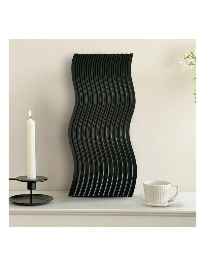 Premium Beech Wood Decorative Tray 39cm in Black image 3