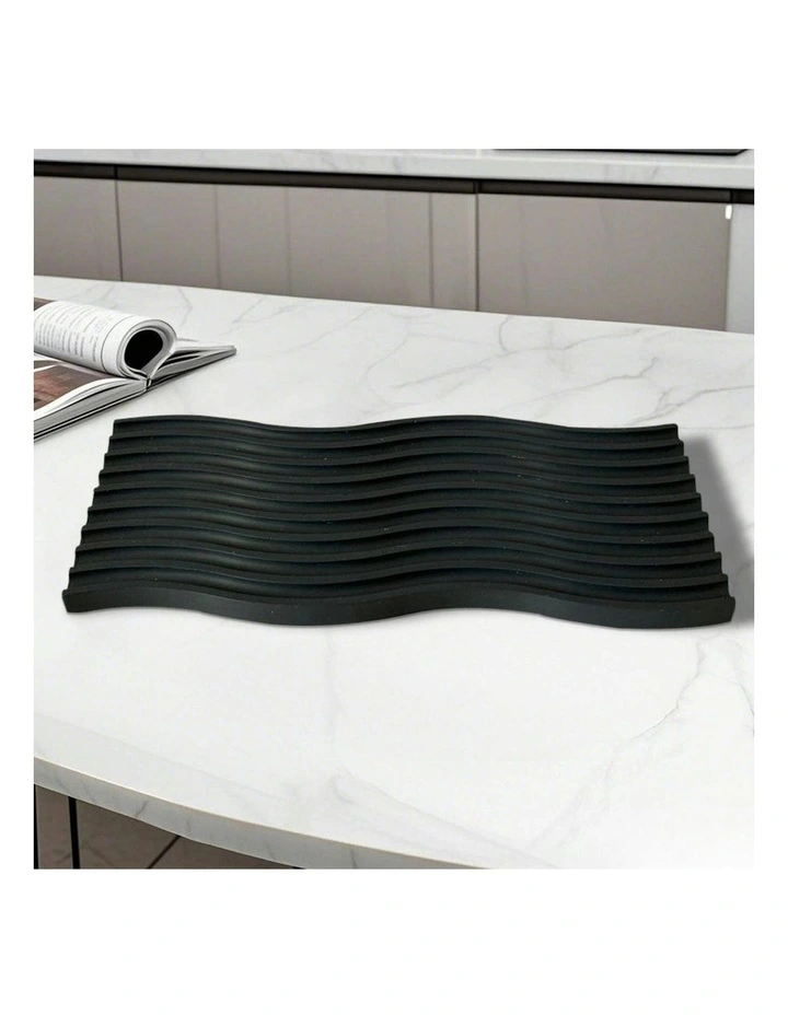 Premium Beech Wood Decorative Tray 39cm in Black image 4