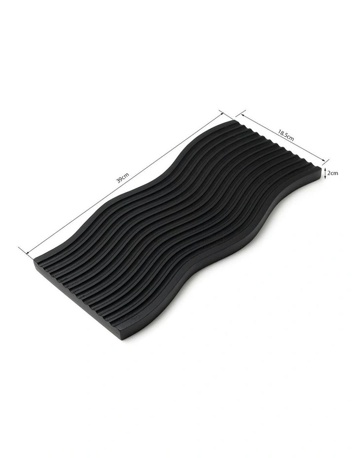 Premium Beech Wood Decorative Tray 39cm in Black image 6