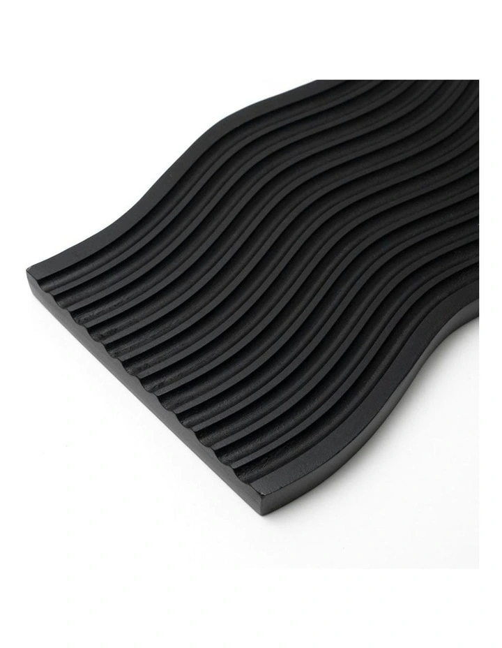 Premium Beech Wood Decorative Tray 39cm in Black image 7
