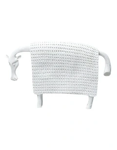 Cow Sculpture 24cm in White