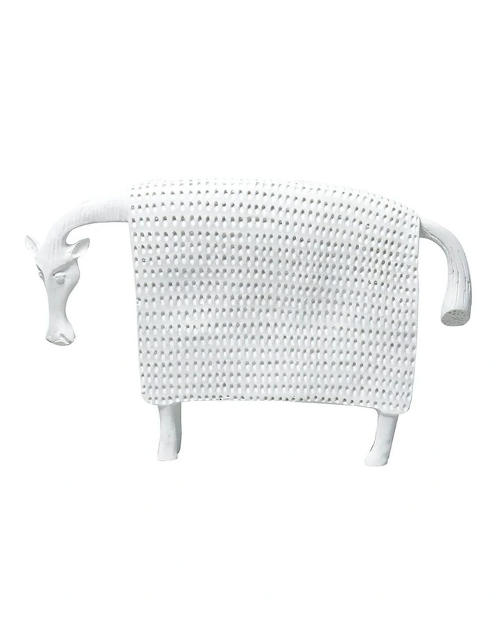 Cow Sculpture 24cm in White image 1