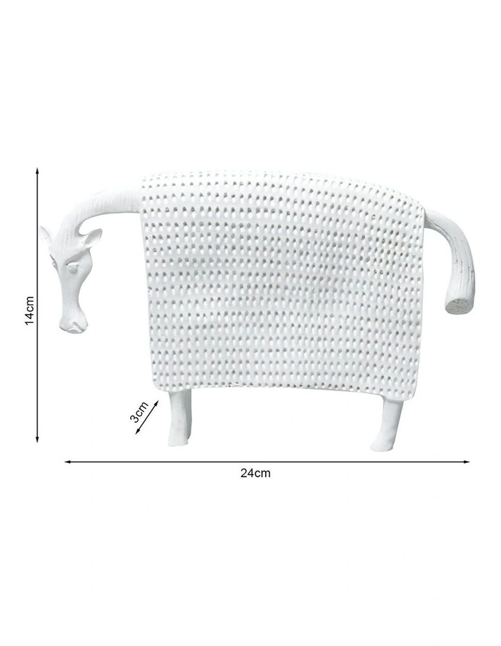 Cow Sculpture 24cm in White image 5