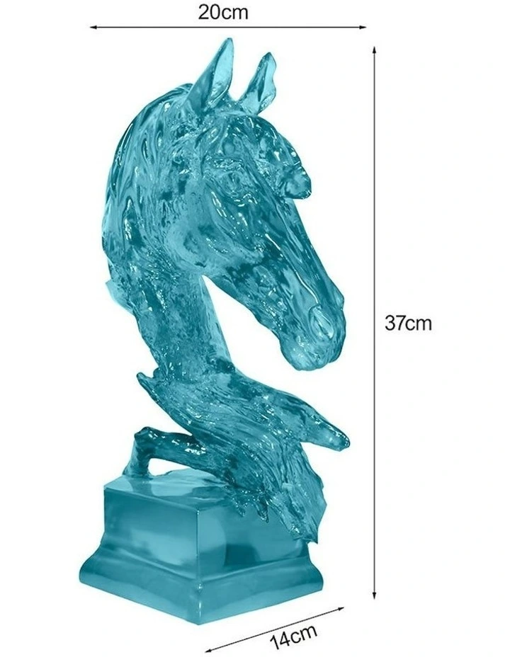 Horse Head Resin Sculpture 37cm in Blue image 5