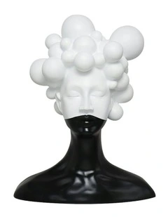 Bubble Head Sculpture 30cm in Black and White