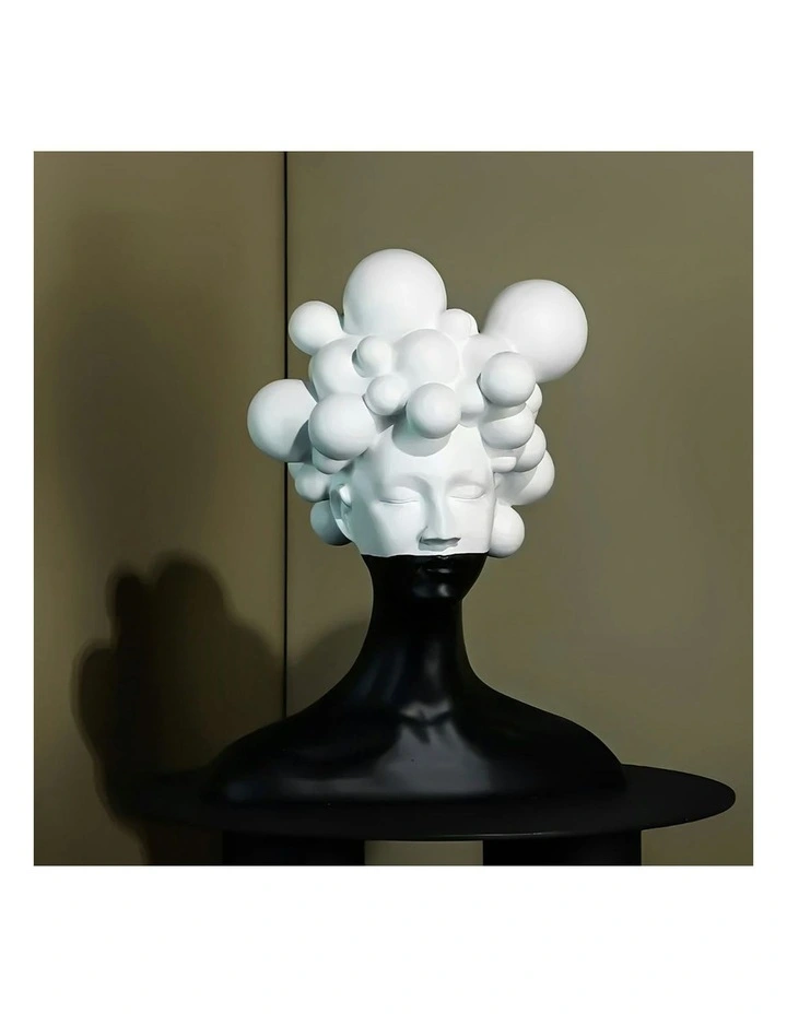 Bubble Head Sculpture 30cm in Black and White image 6