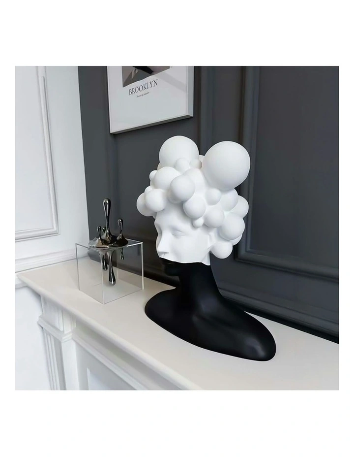 Bubble Head Sculpture 30cm in Black and White image 7