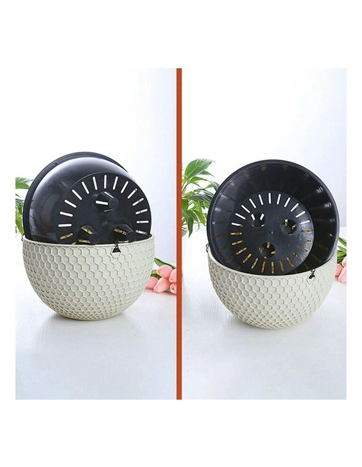 Large Hanging Resin Flower Pot in White image 6