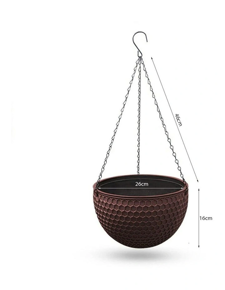Large Hanging Resin Flower Pot in Coffee image 5