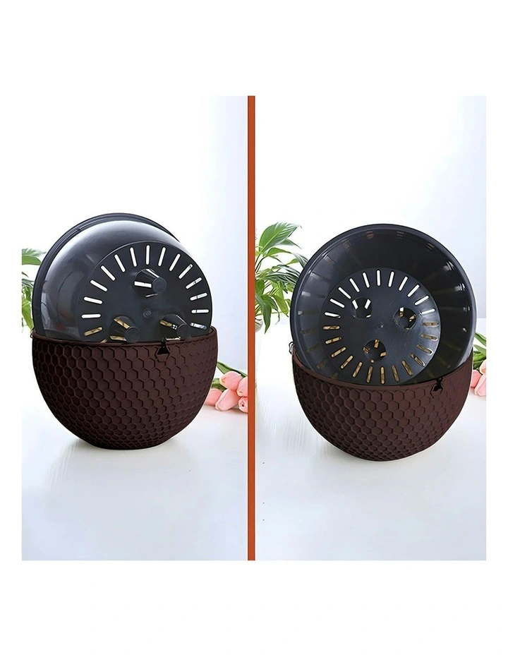 Large Hanging Resin Flower Pot in Coffee image 6