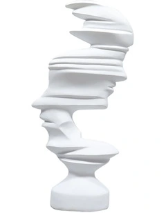 Dual-Face Resin Sculpture 44cm in White