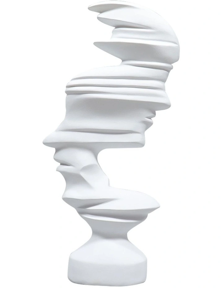 Dual-Face Resin Sculpture 44cm in White image 1