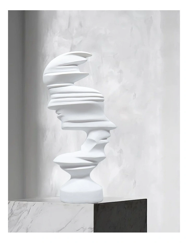 Dual-Face Resin Sculpture 44cm in White image 2