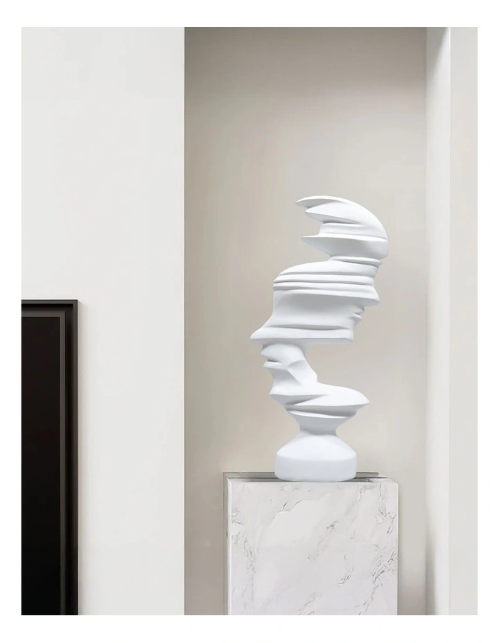 Dual-Face Resin Sculpture 44cm in White image 3