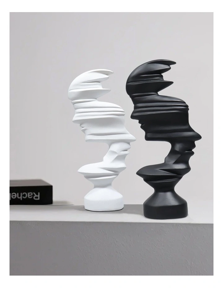 Dual-Face Resin Sculpture 44cm in White image 4
