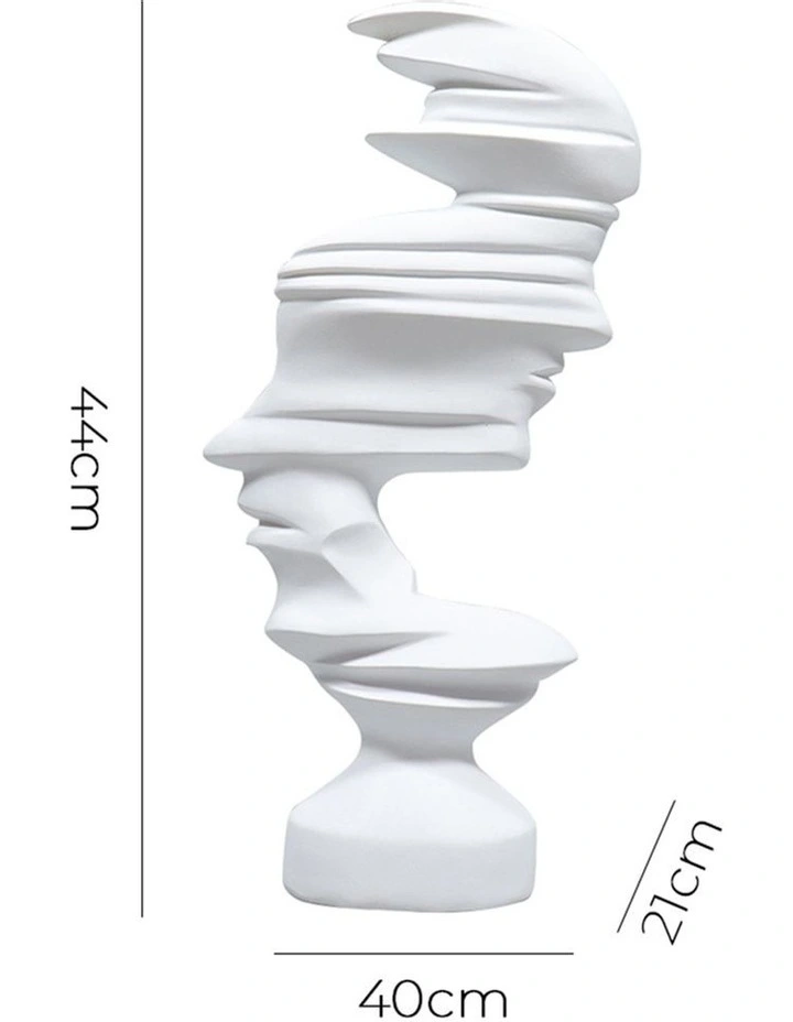 Dual-Face Resin Sculpture 44cm in White image 5