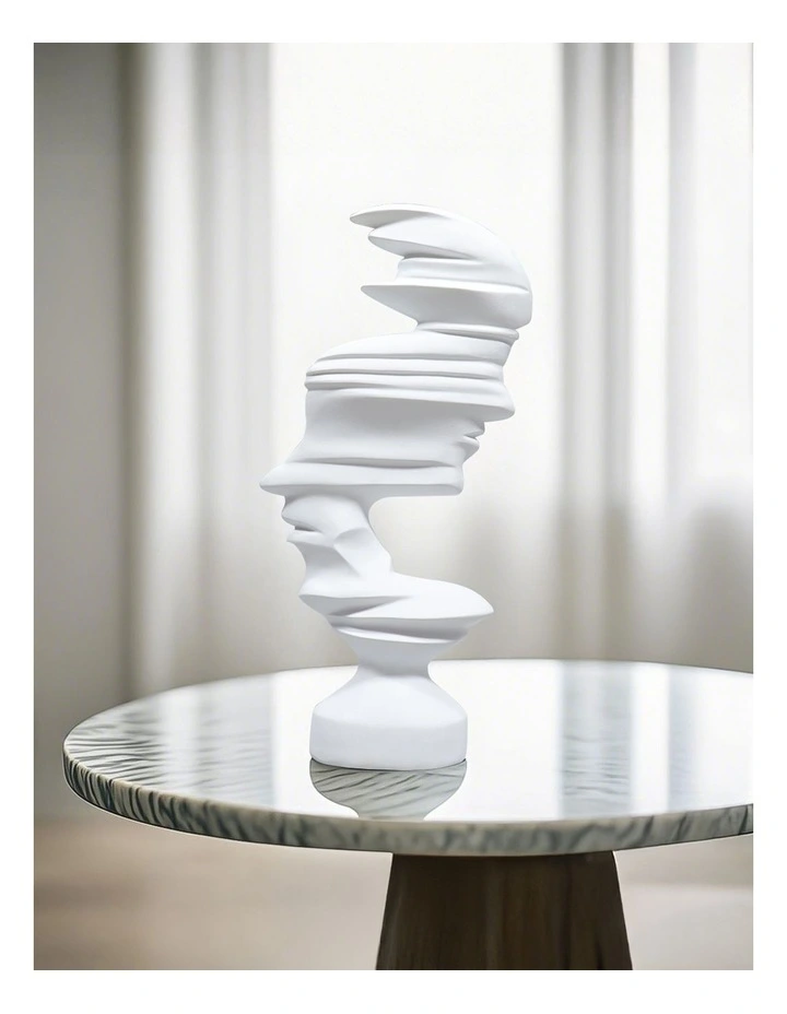 Dual-Face Resin Sculpture 44cm in White image 6