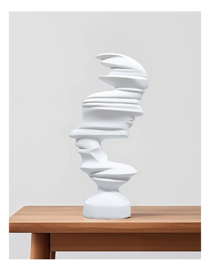 Dual-Face Resin Sculpture 44cm in White image 7