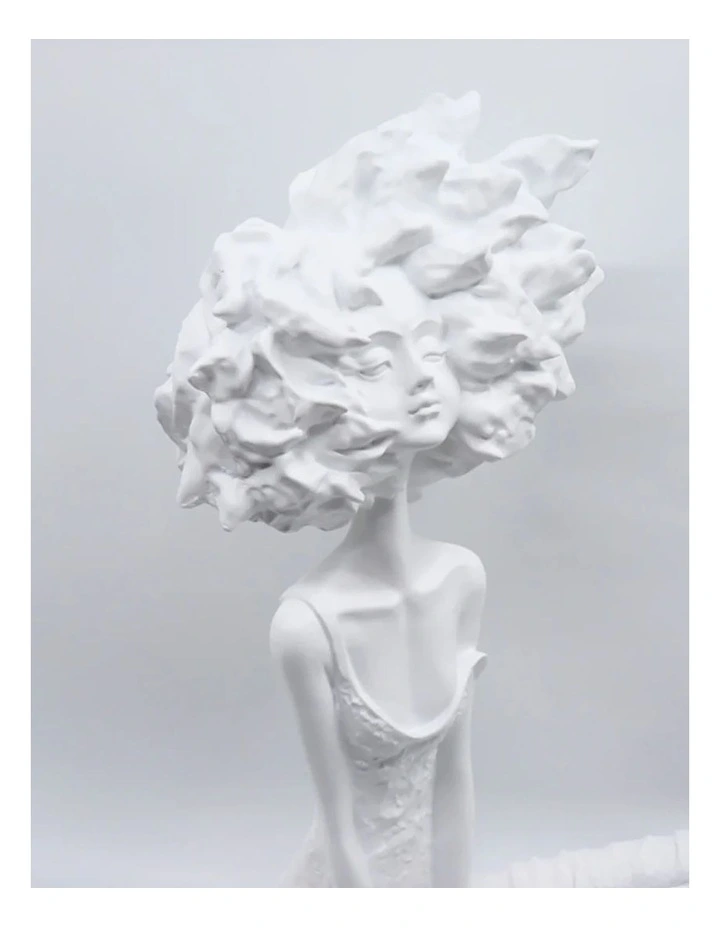 Abstract Yoga Girl Resin Sculpture 59cm in White image 7