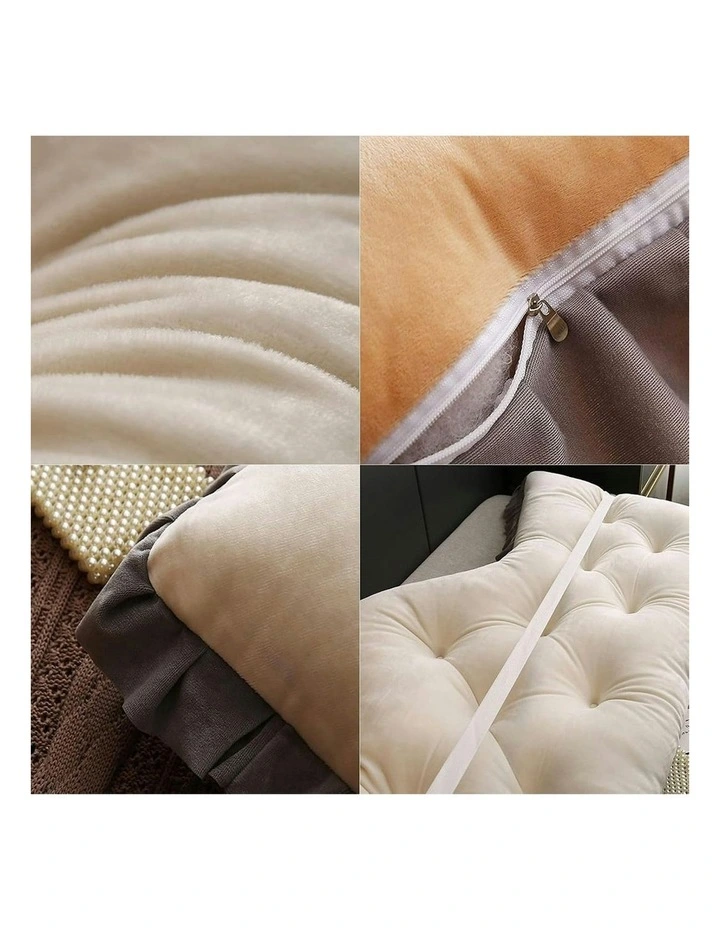 Tufted Crown Headboard Backrest Pillow 150cm in Cream image 6