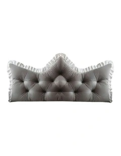 Crown Pillow Tufted Headboard Cushion 150cm in Grey