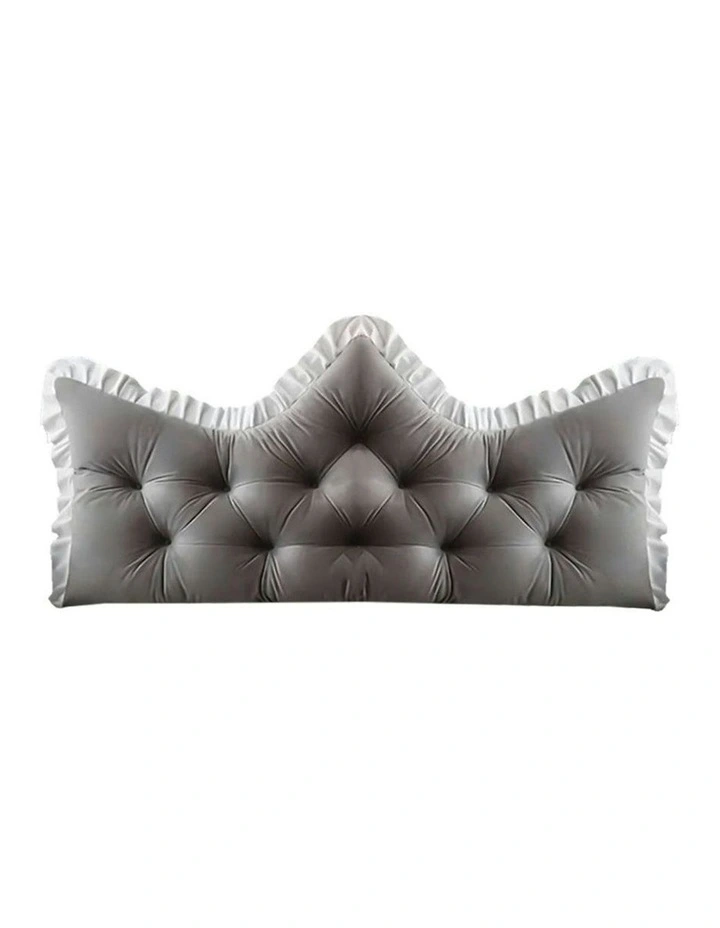 Crown Pillow Tufted Headboard Cushion 150cm in Grey image 1
