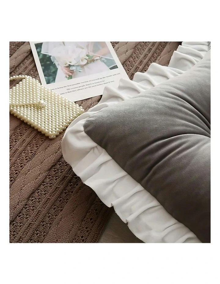Crown Pillow Tufted Headboard Cushion 150cm in Grey image 3