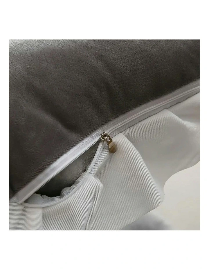 Crown Pillow Tufted Headboard Cushion 150cm in Grey image 4