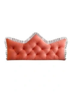 Crown Pillow Tufted Headboard Cushion 90cm in Pink