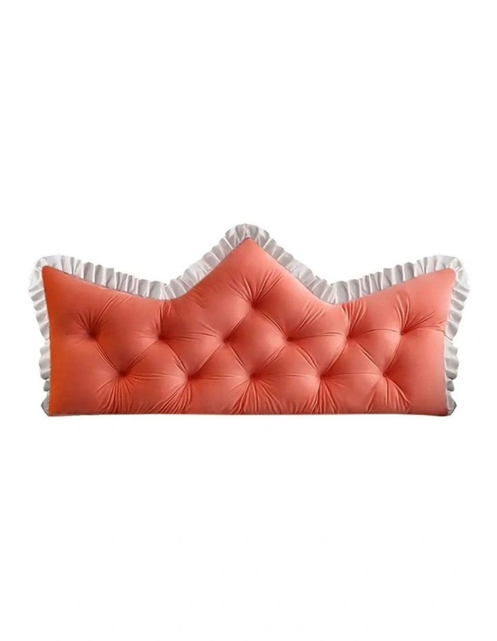 Crown Pillow Tufted Headboard Cushion 90cm in Pink image 1