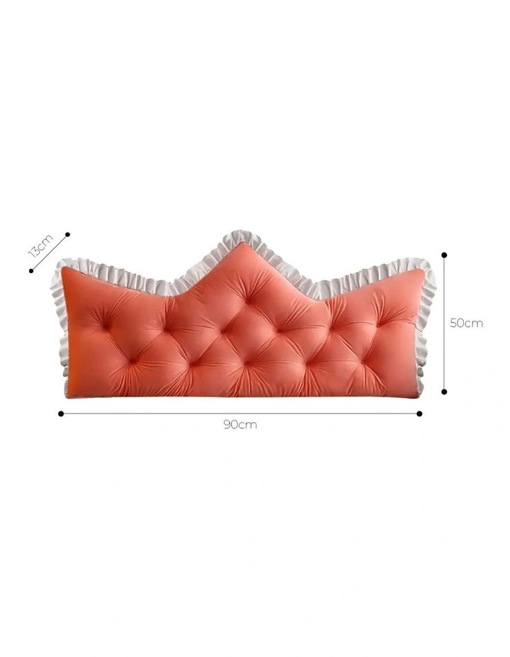 Crown Pillow Tufted Headboard Cushion 90cm in Pink image 5
