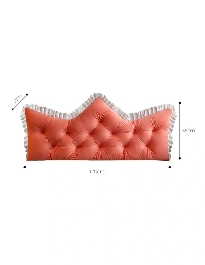 Crown Pillow Tufted Headboard Cushion 120cm in Pink image 5