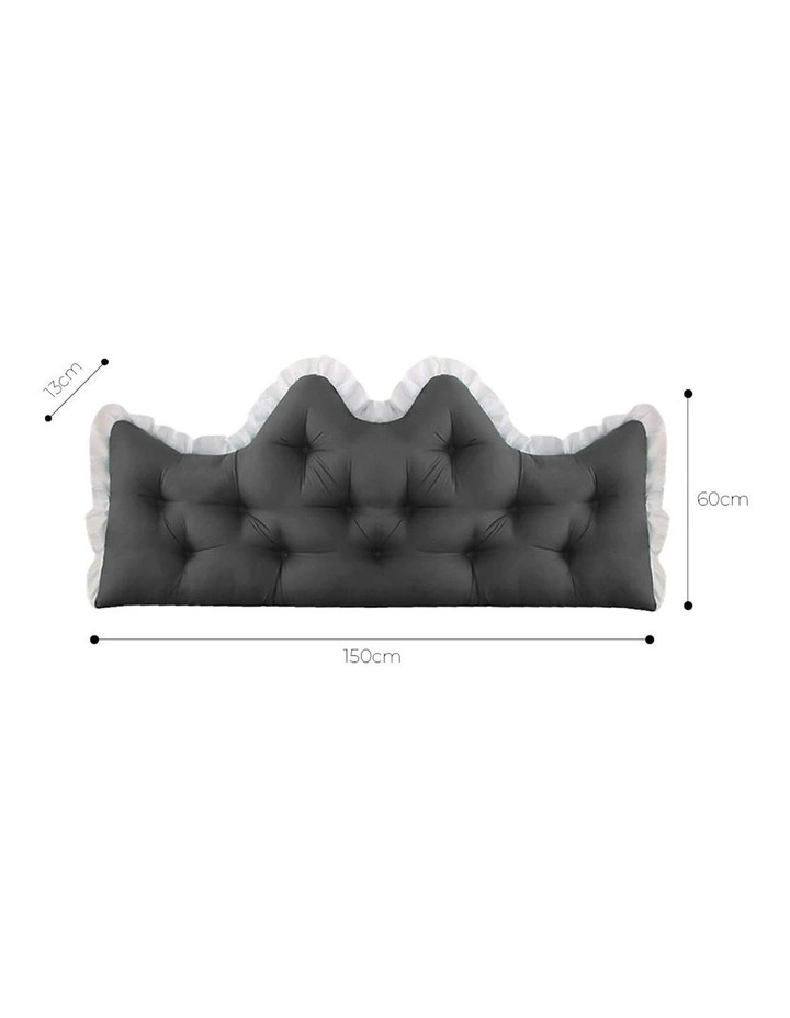 Crown Pillow Tufted Headboard Cushion 150cm in Charcoal image 5