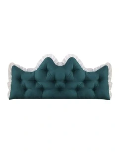 Crown Pillow Tufted Headboard Cushion 120cm in Teal